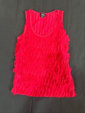 Bwear Women's Red Ruffle Layered Tank Top 0024